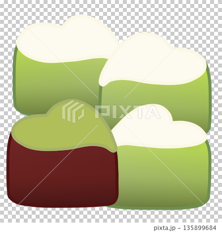 一塊のハート型チョコレートのイラスト 一塊のハート型チョコレートのイラスト 135899684