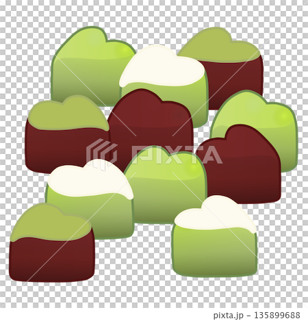 一塊のハート型チョコレートのイラスト 一塊のハート型チョコレートのイラスト 135899688