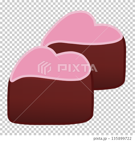 Illustration of a block of heart-shaped chocolate 135899722