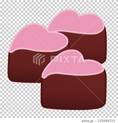 Illustration of a block of heart-shaped chocolate Illustration of a block of heart-shaped chocolate 135899723