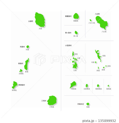 東京都の離島地図 東京都の離島地図 135899932