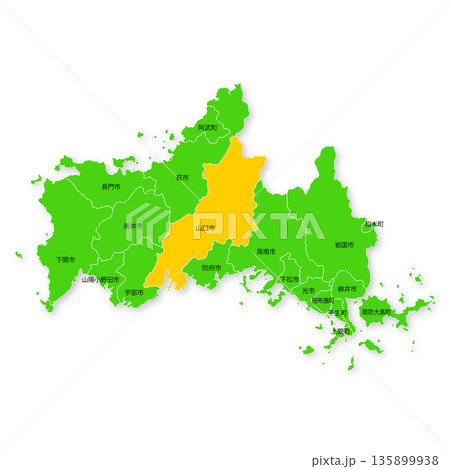 山口県と山口市の地図 135899938