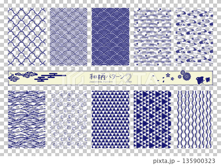 Japanese seamless pattern [indigo] 135900323