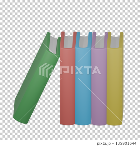 色彩鮮豔的3D書籍插圖 色彩鮮豔的3D書籍插圖 135901644