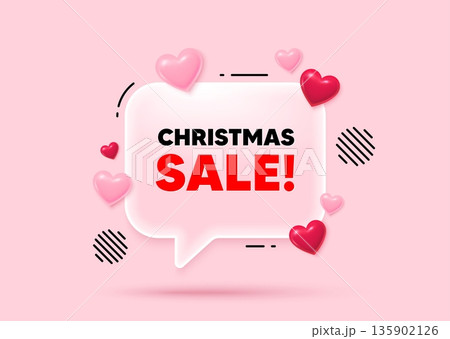 Christmas sale glass speech bubble. Social media concept. Christmas Sale tag. Special offer price sign. Advertising Discounts symbol. 3d hearts love speech bubble. Vector Christmas sale glass speech bubble. Social media concept. Christmas Sale tag. Special offer price sign. Advertising Discounts symbol. 3d hearts love speech bubble. Vector 135902126
