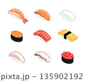 お寿司一貫各種 135902192