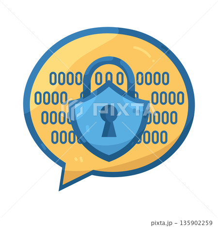 Illustration of Chat lock Illustration of Chat lock 135902259