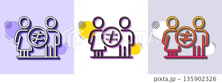 Discrimination line icon. Halftone dotted pattern. Gradient icon with grain shadow. Gender inequality sign. Equality balance symbol. Line discrimination icon. Various designs. Vector Discrimination line icon. Halftone dotted pattern. Gradient icon with grain shadow. Gender inequality sign. Equality balance symbol. Line discrimination icon. Various designs. Vector 135902326