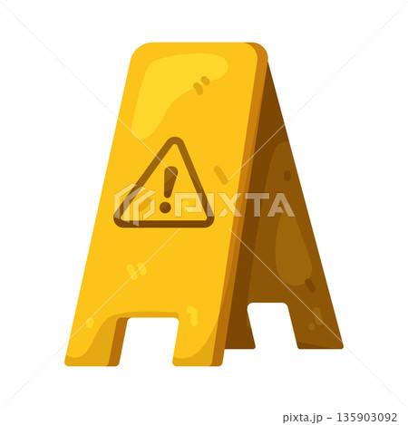 Illustration of wet floor sign Illustration of wet floor sign 135903092