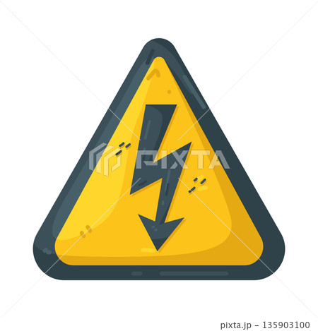Illustration of high voltage sign 135903100