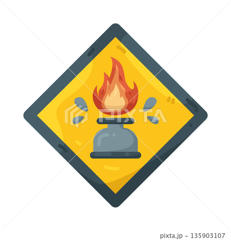 Illustration of fire hazard sign 135903107