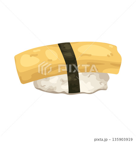 Illustration of tamago sushi Illustration of tamago sushi 135903919