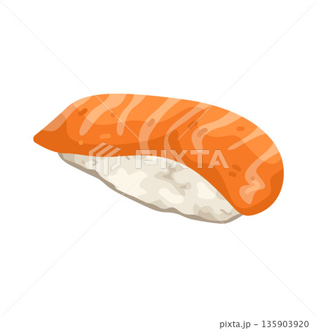 Illustration of salmon nigiri sushi Illustration of salmon nigiri sushi 135903920