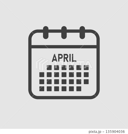 Vector template icon page calendar, month April Vector template icon page calendar, month April 135904036