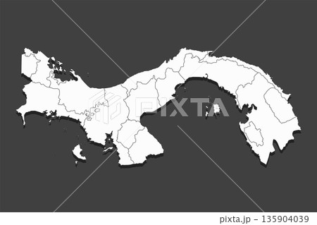 Vector map country Panama divided on regions 135904039