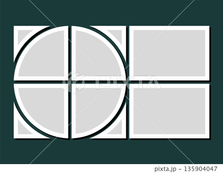 Template collage of six frames, images, photo 135904047