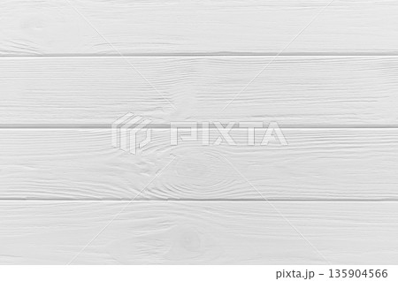 Close up view of white painted wooden planks creating a rustic and textured background, ideal for design projects 135904566