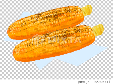 grilled corn illustration 135905541
