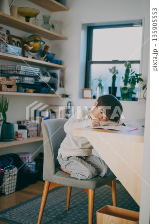 勉強する男の子 135905553