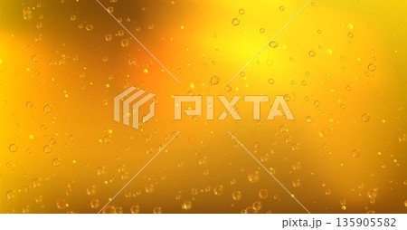 Golden beer with bubbles closeup realistic texture 135905582