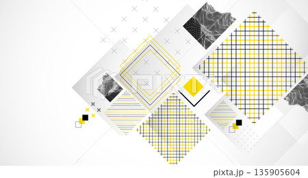 Abstract geometric background with grid and square elements. Vector illustration. 135905604