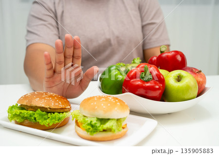 Junk food no good health eating for diet. 135905883