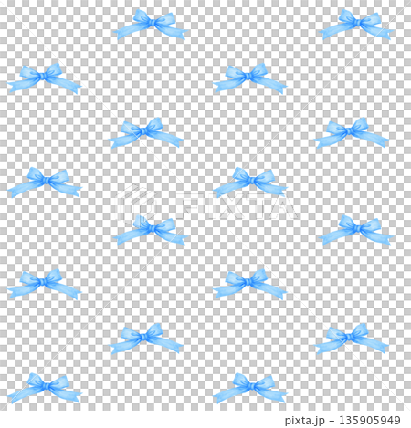 Coquette blue ribbon bow watercolor pattern seamless Coquette blue ribbon bow watercolor pattern seamless 135905949