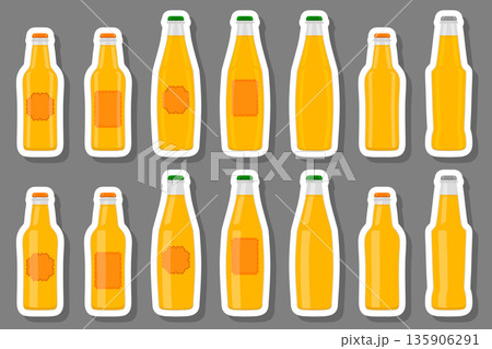 Illustration on theme big kit beer glass bottles with lid for brewery Illustration on theme big kit beer glass bottles with lid for brewery 135906291