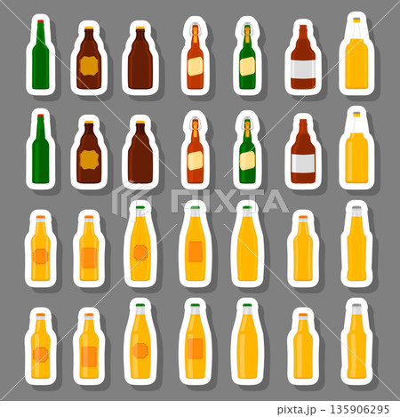 Illustration on theme big kit beer glass bottles with lid for brewery 135906295