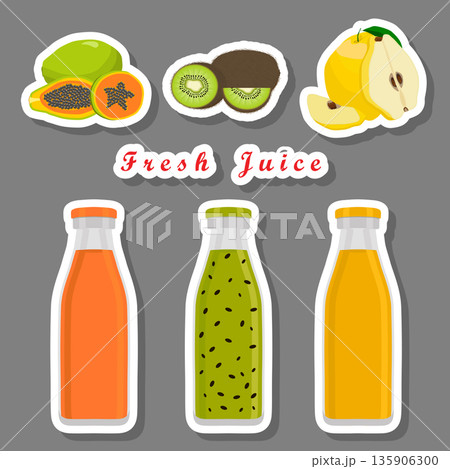 Sweet tasty natural eco product juice in bottle 135906300