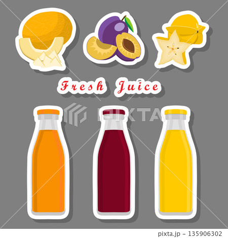 Sweet tasty natural eco product juice in bottle 135906302