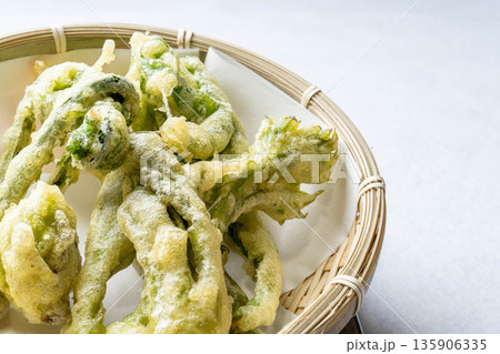 山菜の天ぷら盛り合わせ　タラの芽　こごみ　コシアブラ　ふきのとう 135906335