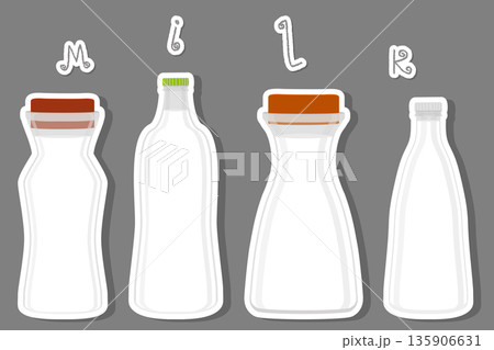 Illustration on theme big set different types chilled milk 135906631