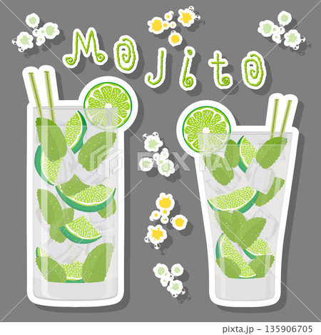 Vector illustration for alcohol cocktail mojito 135906705