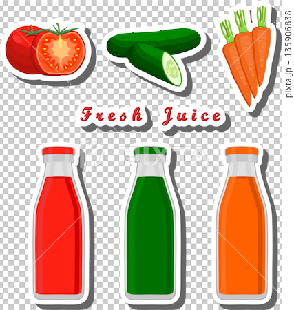 Set multicolored bottles with tasty cucumber juice Set multicolored bottles with tasty cucumber juice 135906838