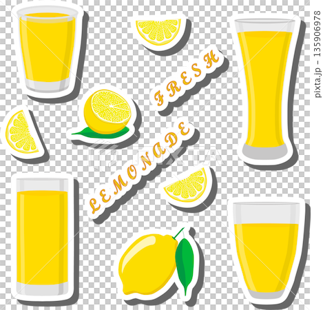 Tasty lemon lemonade in glass pitcher Tasty lemon lemonade in glass pitcher 135906978