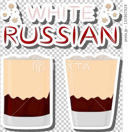 Bright alcohol cocktail white russian from coffee 135907028