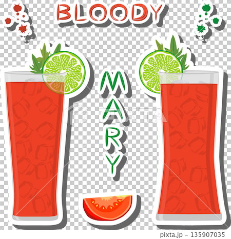 Bright illustration on theme for alcohol cocktail bloody 135907035