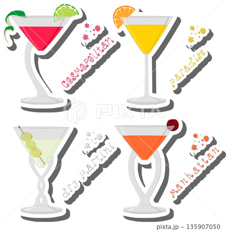 Set bright alcohol cocktails for celebration party Set bright alcohol cocktails for celebration party 135907050