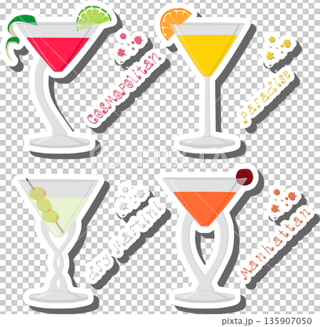 Set bright alcohol cocktails for celebration party Set bright alcohol cocktails for celebration party 135907050