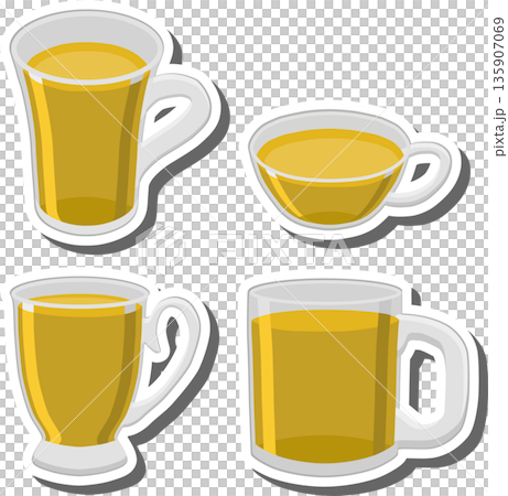 Big colored set different types glass cups for tasty tea Big colored set different types glass cups for tasty tea 135907069