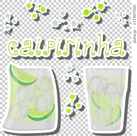 Bright beautiful alcohol cocktail caipirinha 135907082