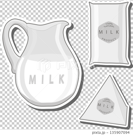 Beautiful carton packaging with white milk 135907094