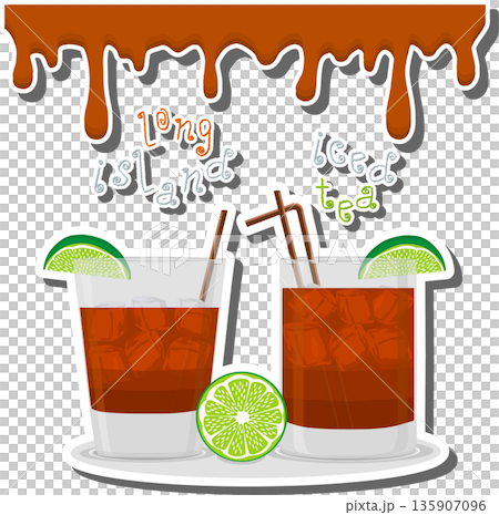 Bright beautiful alcohol cocktail long island Bright beautiful alcohol cocktail long island 135907096