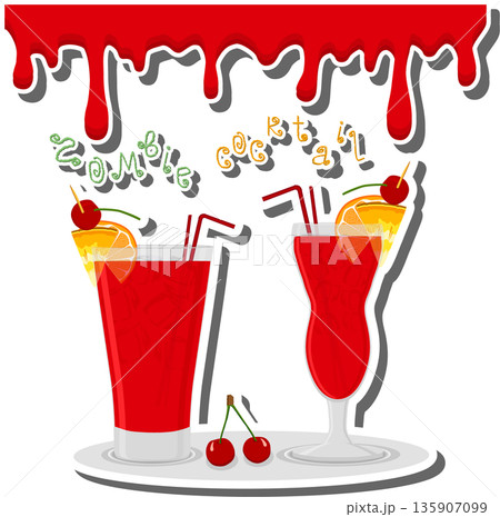 Bright beautiful alcohol cocktail zombie Bright beautiful alcohol cocktail zombie 135907099