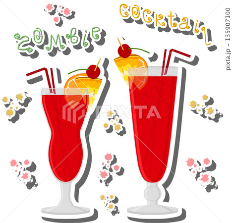 Bright beautiful alcohol cocktail zombie Bright beautiful alcohol cocktail zombie 135907100