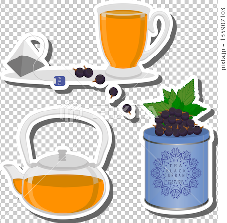 Teakettle for tasty tea with blackcurrant 135907103