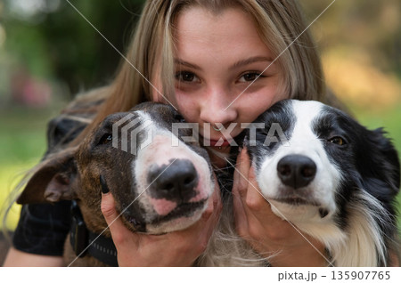 Joyful Moments with Two Adorable Dogs 135907765