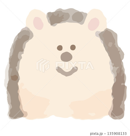 ふんわり水彩どうぶつアイコン｜はりねずみ 135908133