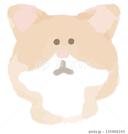 ふんわり水彩どうぶつアイコン｜ねこ 135908143